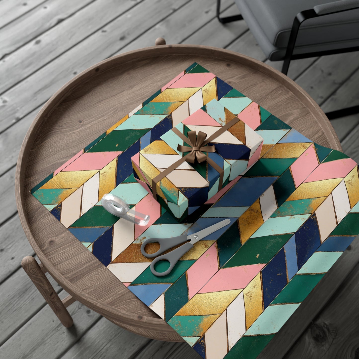 Multicolored Chevron Gift Wrap Papers