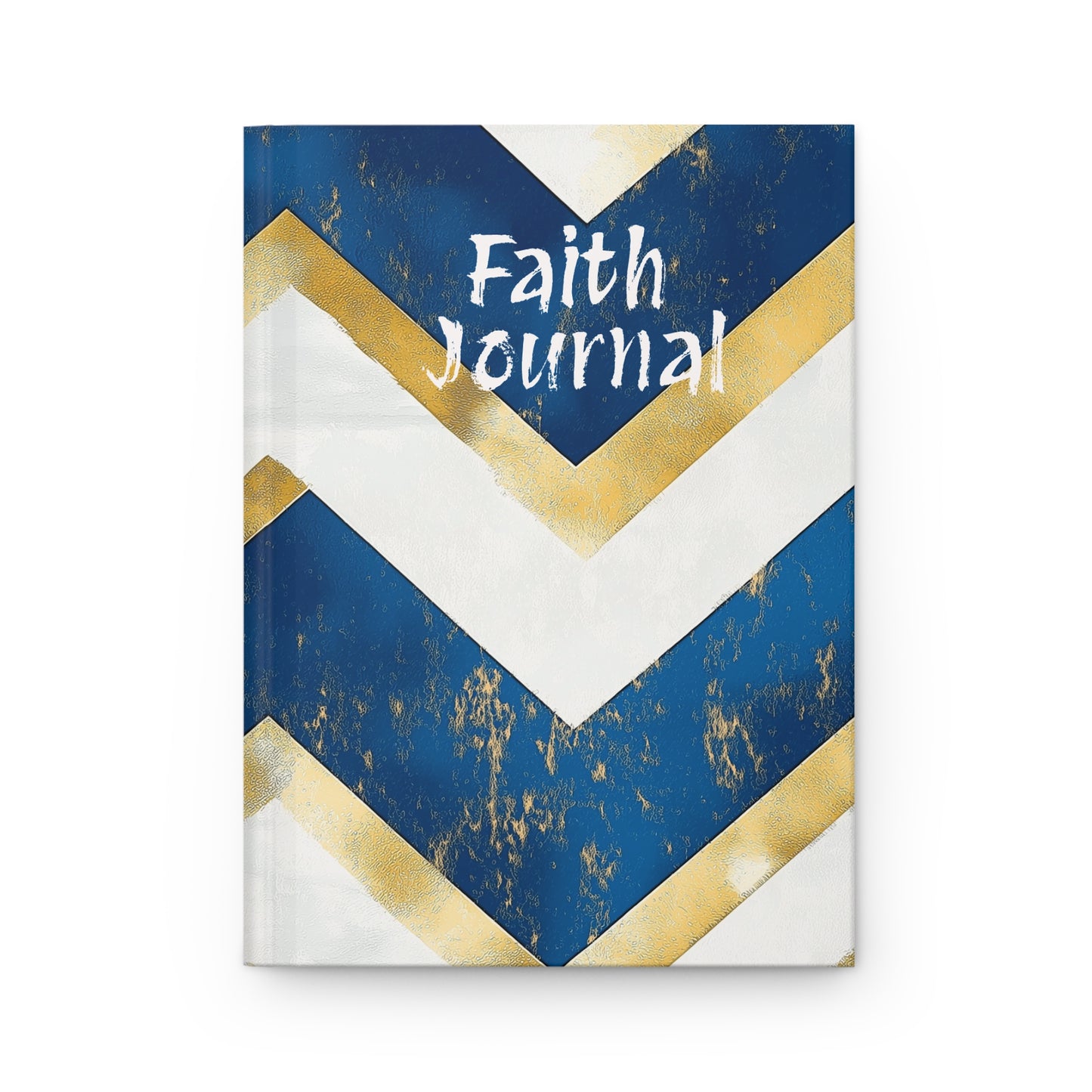 Blue and Gold Chevron Hardcover Faith Journal