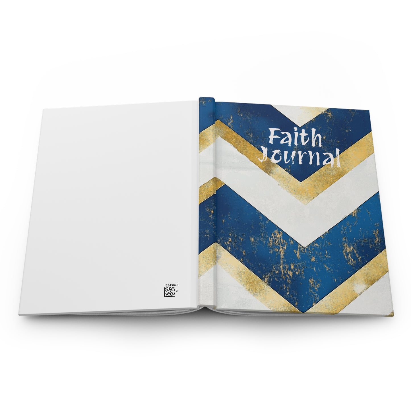 Blue and Gold Chevron Hardcover Faith Journal