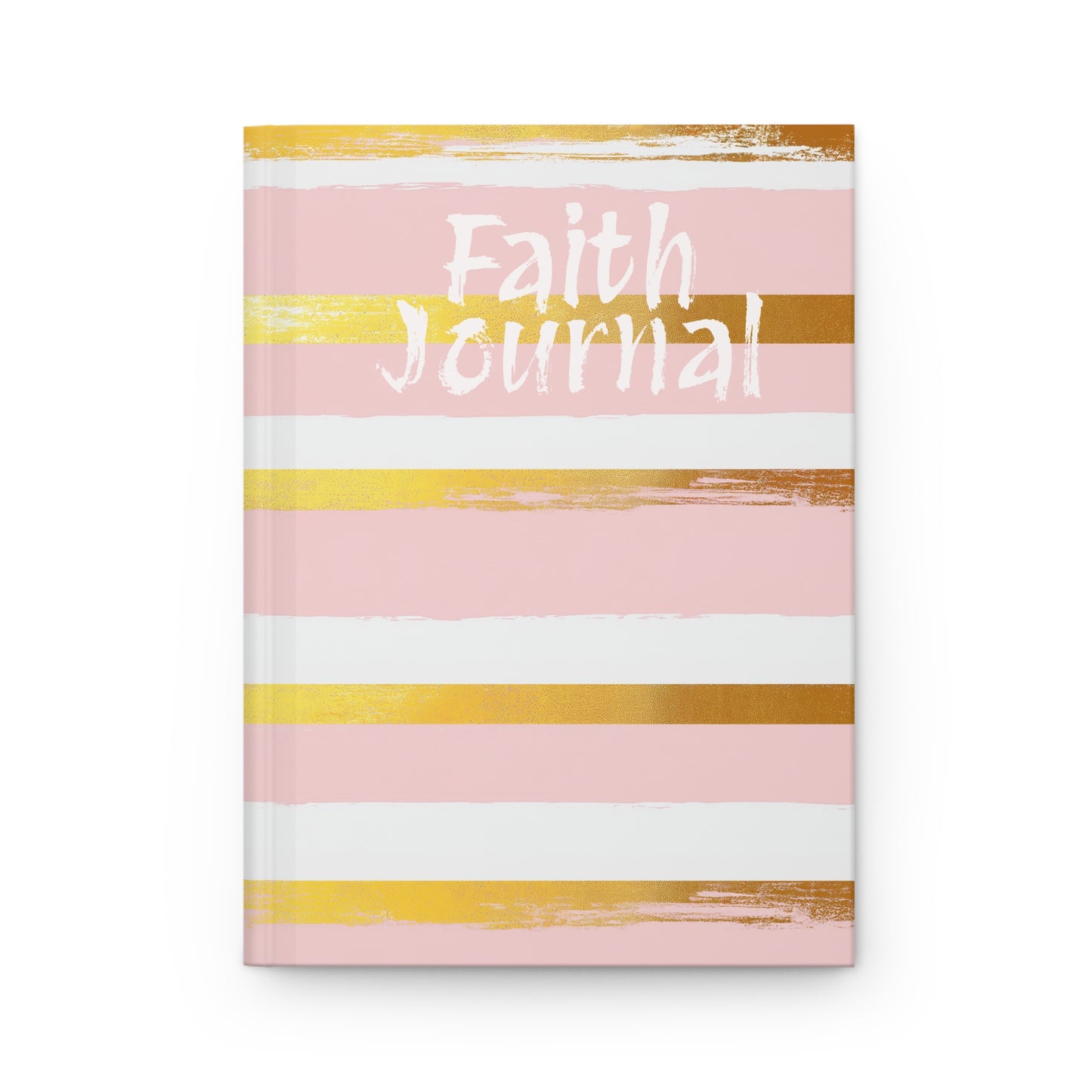 Pink and Gold Striped Hardcover Faith Journal