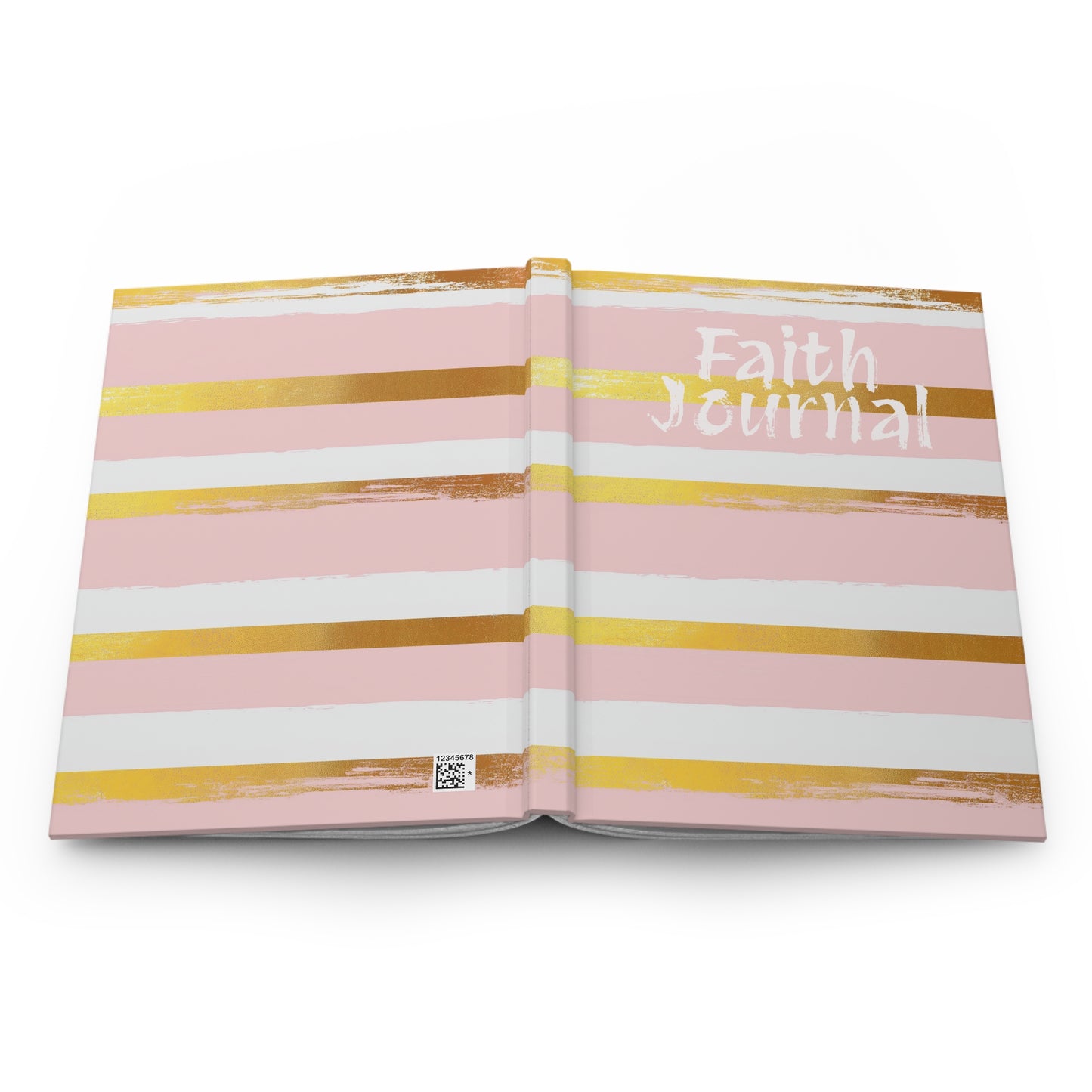 Pink and Gold Striped Hardcover Faith Journal
